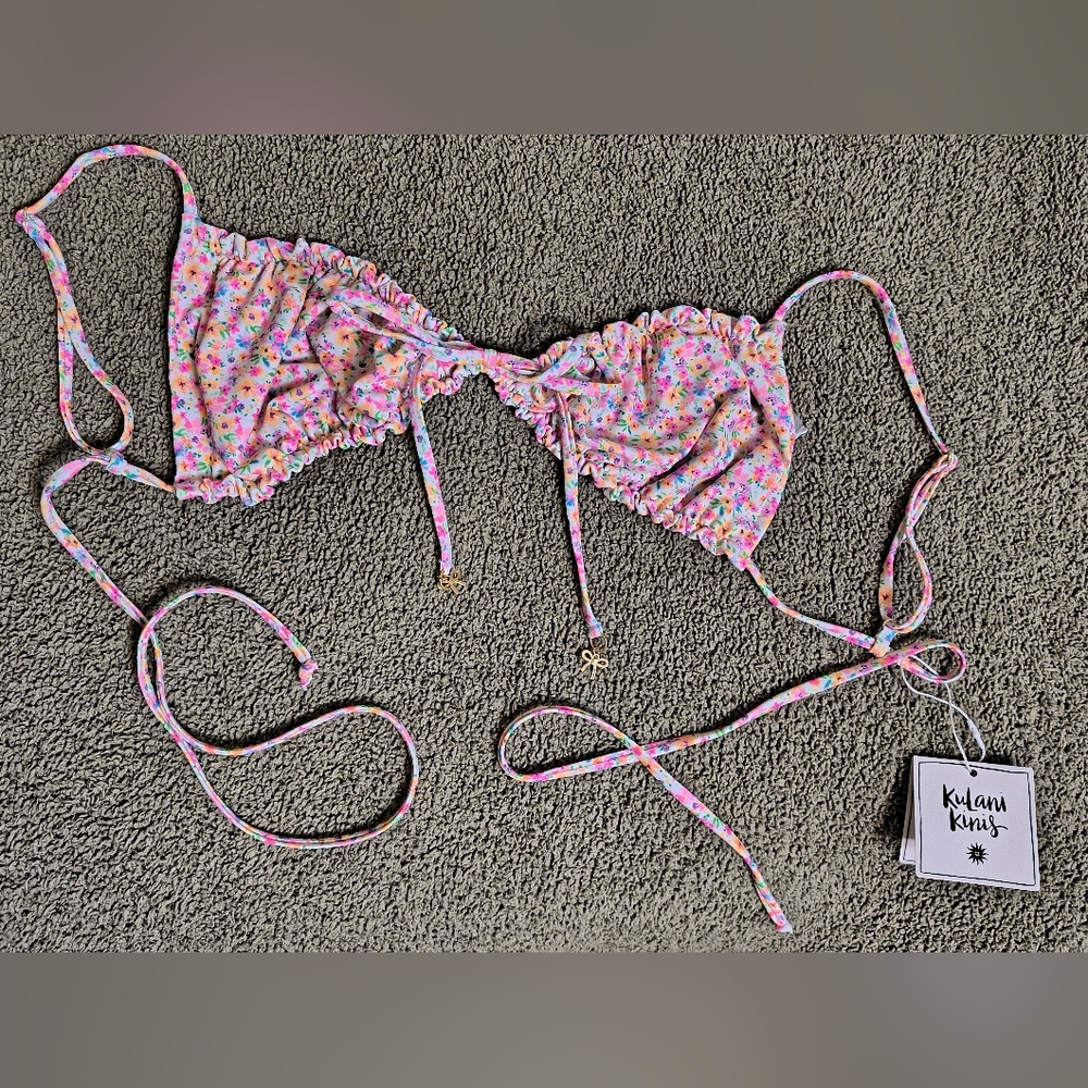 Ruched Bow Bralette Bikini Top - Dollhouse